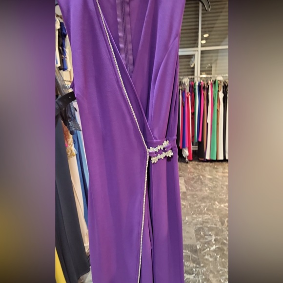 Valentine overlap purple jumpsuit - Picture 11 of 11